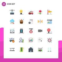 Universal Icon Symbols Group of 25 Modern Flat Colors of air nature alarm flower truck Editable Vector Design Elements