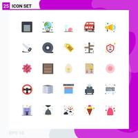 Set of 25 Modern UI Icons Symbols Signs for promotion vehicle glass transport bus Editable Vector Design Elements