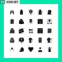 Pack of 25 Modern Solid Glyphs Signs and Symbols for Web Print Media such as spa oil technology jar offer Editable Vector Design Elements