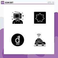 Pictogram Set of Simple Solid Glyphs of content dong man brain vietnam Editable Vector Design Elements