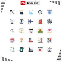 Universal Icon Symbols Group of 25 Modern Flat Colors of watch development ramadan computer research Editable Vector Design Elements