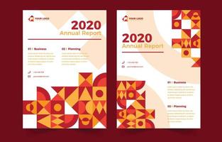 Abstract Flat Annual Report Cover Design Collection vector