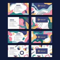 Colorful Flat Abstract Business Card Template Collection vector