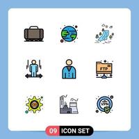 9 Creative Icons Modern Signs and Symbols of human right pain left man Editable Vector Design Elements