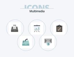 diseño de iconos de paquete de iconos planos multimedia 5. . buzón. . completo vector