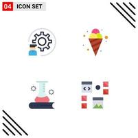 Stock Vector Icon Pack of 4 Line Signs and Symbols for coding science and education process food science information Editable Vector Design Elements