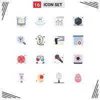 Set of 16 Modern UI Icons Symbols Signs for search printing service cube growth Editable Pack of Creative Vector Design Elements