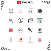 Set of 16 Modern UI Icons Symbols Signs for search printing service cube growth Editable Pack of Creative Vector Design Elements