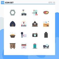Group of 16 Modern Flat Colors Set for building nest digital egg celebration Editable Pack of Creative Vector Design Elements