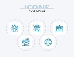 Food And Drink Blue Icon Pack 5 Icon Design. drink. breakfast. food. drinks. celebration vector