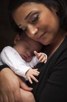 Attractive Ethnic Woman with Her Newborn Baby photo