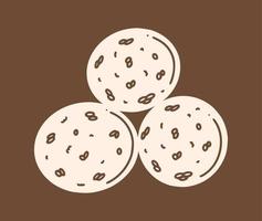 bolas de semillas de sésamo, ilustración vectorial jian dui. postre de año nuevo chino jiandui vector