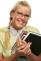 Cute Student with Retainer Carrying Her Books photo