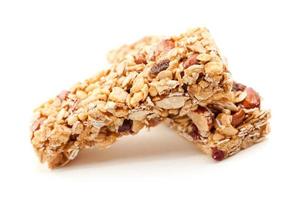 Two Granola Bars Isolated on White photo