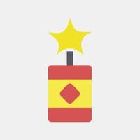 petardos de icono. elementos de celebración del año nuevo chino. iconos de estilo plano. bueno para impresiones, carteles, logotipos, decoración de fiestas, tarjetas de felicitación, etc. vector