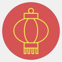 Icon chinese lantern. Chinese New Year celebration elements. Icons in red style. Good for prints, posters, logo, party decoration, greeting card, etc. vector