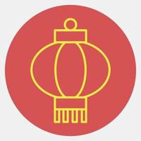 Icon chinese lantern. Chinese New Year celebration elements. Icons in red style. Good for prints, posters, logo, party decoration, greeting card, etc. vector