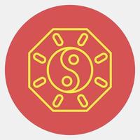 icono símbolo de yin yang. elementos de celebración del año nuevo chino. iconos en estilo rojo. bueno para impresiones, carteles, logotipos, decoración de fiestas, tarjetas de felicitación, etc. vector