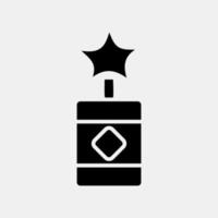 petardos de icono. elementos de celebración del año nuevo chino. iconos en estilo glifo. bueno para impresiones, carteles, logotipos, decoración de fiestas, tarjetas de felicitación, etc. vector