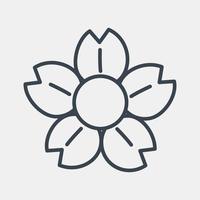 flor de icono chino. elementos de celebración del año nuevo chino. iconos en estilo de línea. bueno para impresiones, carteles, logotipos, decoración de fiestas, tarjetas de felicitación, etc. vector