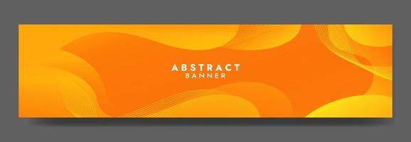 plantilla de banner de onda de fluido naranja abstracto vector