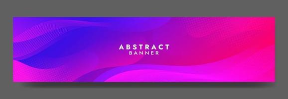 Abstract Blue Purple Fluid Wave Banner Template vector