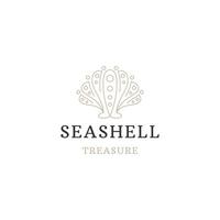 Luxury seashell with line art style logo icon design template flat vector