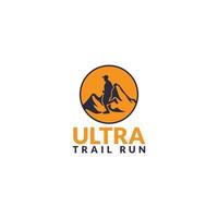 ultra trail run logo vector