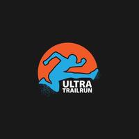 ultra trail run logo vector