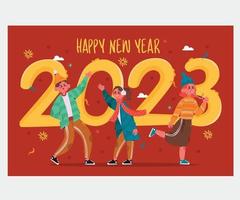 Happy New Year 2023 Greeting Illustration vector