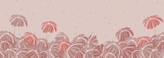 Delicate pattern with texture in pink tones with daisies. Botanical plot with flowers. vector