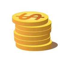 Golden coins stacked with dollar sign vector