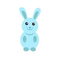 Baby rabbit. Cute blue bunny vector on a white background.