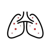 Sick lung abstract icon vector