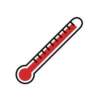 Mercury thermometer with markings icon vector