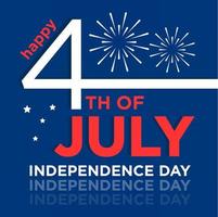 Fourth of July on a blue background image vector