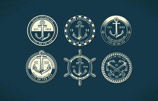Vintage Nautical Anchor Badge Design vector