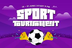 Football tournament, sport event background design template. Field and ball feel design with a cool look vector