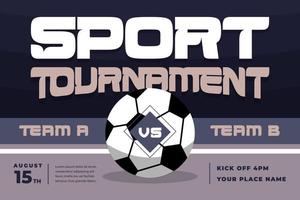 torneo de fútbol, plantilla de diseño de fondo de evento deportivo fácil de personalizar vector