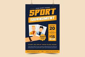 Football tournament sport event flyer or poster design template easy to customize vector