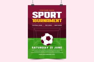 torneo de fútbol, folleto de evento deportivo o plantilla de diseño de póster fácil de personalizar diseño simple y elegante vector