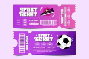 Football tournament, sport event ticket design template easy to customize simple and elegant design vector