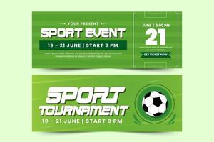 Football tournament, sport event banner design template. Field and ball feel design with a cool look vector