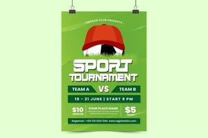 Football tournament, sport event poster or flyer design template easy to customize simple and elegant design vector