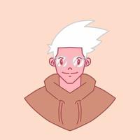 Vector illustration of a male character wearing a hoodie