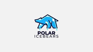 icono de ilustración de diseño de logotipo de vector de osos de hielo polar