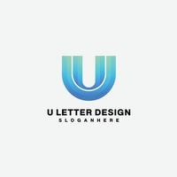 u letter design logo gradient colorful symbol vector