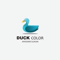 vector de ilustración colorida de logotipo de pato degradado