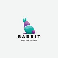 rabbit logo gradient colorful design vector