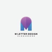 letter m design vector gradient color icon